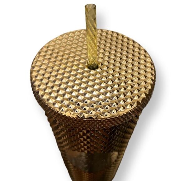 NEW Starbucks 2022 Holiday Collection Metallic Gold Bling Tumbler 24 fl oz - Picture 3 of 3